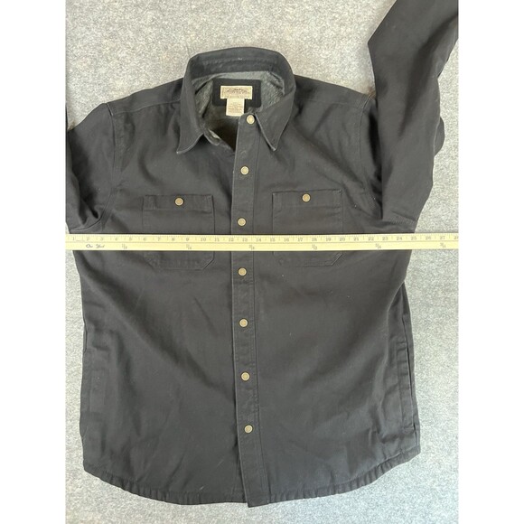 ll bean Katahdin Iron Works Nor’Easter Cotton Work Shirt Size L Black - Picture 7 of 11